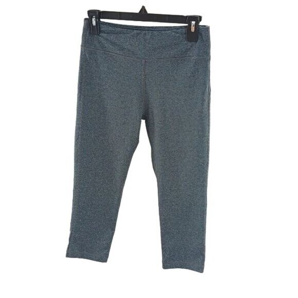 Marika Tek Womens S Gray Capri Leggings High Rise Stretch Athletic Activewear - Picture 1 of 5